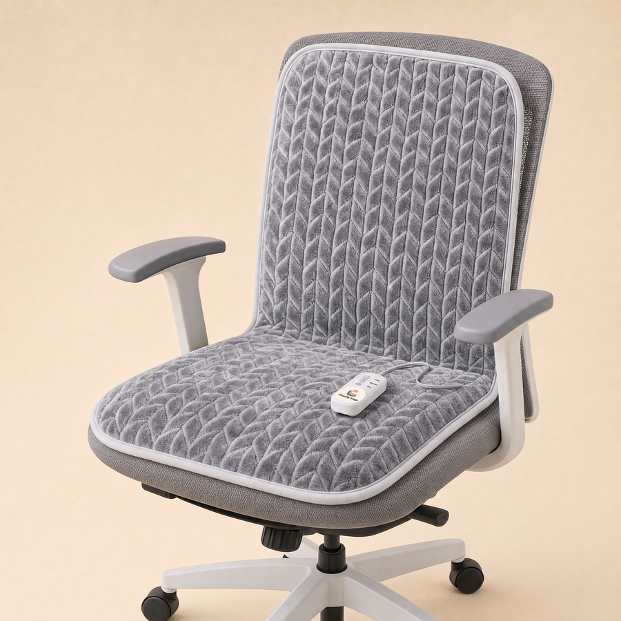 Coussin chauffant Chauffy Siège Classique sur une chaise de bureau
